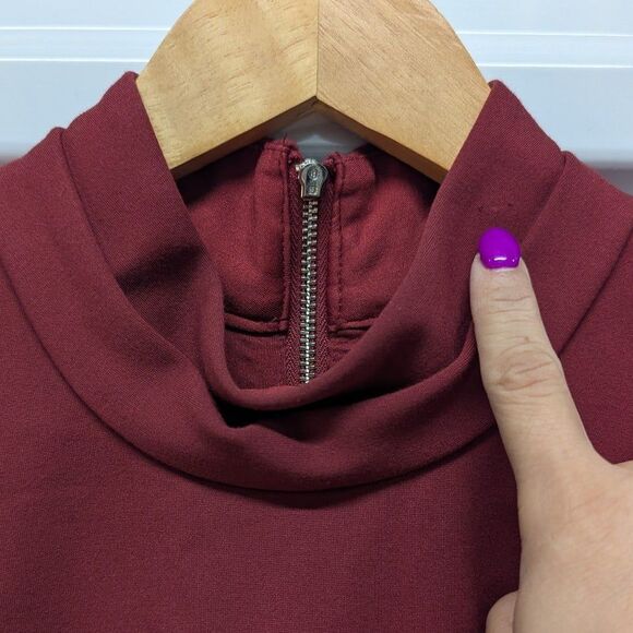 WHBM Size 4 Deep Red Mock Neck Bodycon Dress - Picture 7 of 10